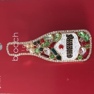 New Hildie & Jo Holiday Cheers Gem Champagne Bottle Brooch